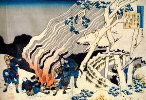 Från serien Hundred Poems by One Hundred Poets: Minamoto no Muneyuki, c1830. av Katsushika Hokusai