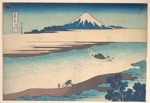 Fuji – Floden Tama, provinsen Musashi, ur serien ”Trettiosex vyer av berget Fuji” (Fugaku sanjūrokkei) av Katsushika Hokusai