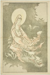 Goddess Riding a Dragon, från The Picture Book of Realistic Paintings of Hokusai (Hokusai shashin gafu) av Katsushika Hokusai
