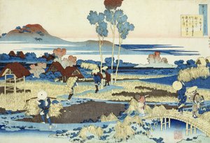 Harvesters at Work (träblocktryck) av Katsushika Hokusai