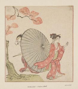 Hide and Seek (träblock i färg) av Katsushika Hokusai