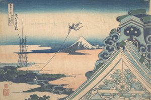 Honganji på Asakusa i Edo Toto Asakusa Honganji, från serien Thirty-six View..., ca. 1830-32. av Katsushika Hokusai