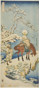 Horseman in Snow, från serien "A True Mirror of Japanese and Chinese Poems (Shiika shashin kyo)" av Katsushika Hokusai