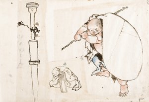 Hotei, första kvartalet av 1800-talet.. av Katsushika Hokusai