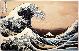 Japan, målning av den stora vågen av Katsushika Hokusai