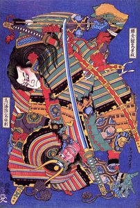 Kengoro-krigare (träsnitt) av Katsushika Hokusai