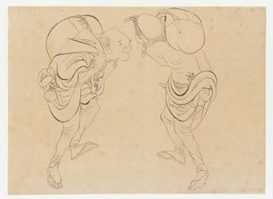 Arbetare, sent 1700-tidigt 1800-tal. av Katsushika Hokusai