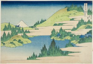 Lake Hakone i Sagami-provinsen (Soshu Hakone Kosui), från serien "Trettiosex utsikter över berget Fuji (Fugaku sanjurokkei)" av Katsushika Hokusai