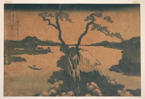 Suwa-sjön i provinsen Shinano (Shinshū Suwako), ur serien ”De trettiosex vyerna av berget Fuji” (Fugaku sanjūrokkei) av Katsushika Hokusai