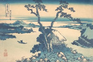 Lake Suwa i Shinano-provinsen Shinshu Suwako, från serien Thirty-six Views of..., ca. 1830-32. av Katsushika Hokusai