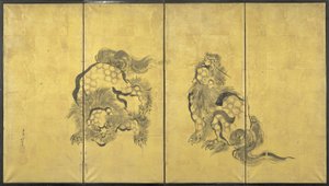 Lions av Katsushika Hokusai