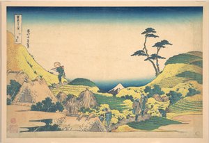 Nedre Meguro (Shimo Meguro), ur serien ”Trettiosex vyer av berget Fuji” (Fugaku sanjūrokkei) av Katsushika Hokusai
