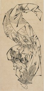 Manlig dansare, Manzai, sent 1700-tidigt 1800-tal. av Katsushika Hokusai