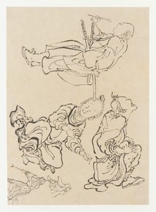 Diverse figurer, sent 1700-tidigt 1800-tal. av Katsushika Hokusai