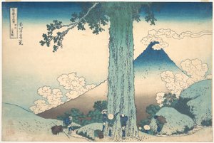 Mishima-passet i provinsen Kai (Kōshū Mishima goe), ur serien ”Trettiosex vyer av berget Fuji” (Fugaku sanjūrokkei) av Katsushika Hokusai