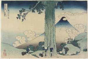 Mishima-passet i Kai-provinsen, 1831-34 (färgsnitt) av Katsushika Hokusai