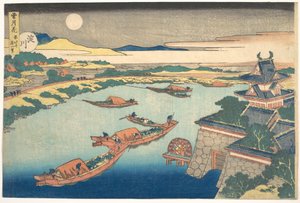 Månsken över floden Yodo (Yodogawa), ur serien ”Snö, måne och blommor” (Setsugekka) av Katsushika Hokusai