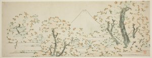 Mount Fuji med körsbärsträd i blom av Katsushika Hokusai
