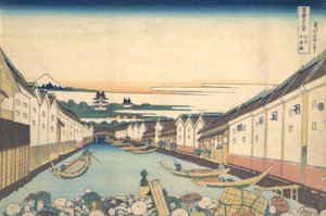 Nihonbashi i Edo Edo Nihonbashi, från serien Thirty-six Views of Mount Fuji ..., ca. 1830-32. av Katsushika Hokusai