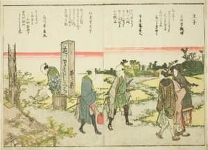 Oji, från vol. 1 i den illustrerade boken "Fine Views of the Eastern Capital at a Glance (Toto shokei ichiran)" av Katsushika Hokusai