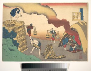 Dikt av Gon-Chūnagon Sadaie, ur samlingen ”Hundra dikter förklarade av amman” (Hyakunin isshu uba ga etoki) av Katsushika Hokusai