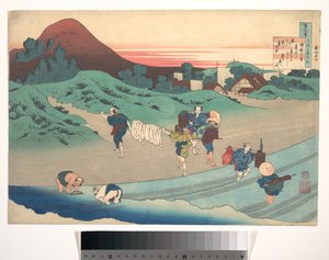 Dikt av kejsarinnan Jitō, ur samlingen ”Hundra dikter förklarade av amman” (Hyakunin isshu uba ga etoki) av Katsushika Hokusai