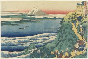 Dikt av Yamabe no Akahito, från Hundra dikter förklarade av sjuksköterskan, c.1839 (träblock i färg)