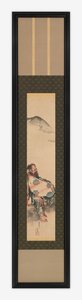 Poet Semimaru med sin luta i en påse, Edo-perioden, 1839. av Katsushika Hokusai