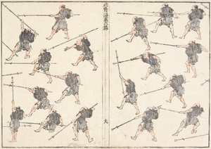 Övning med långskaftat svärd av Katsushika Hokusai