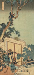 Tryck från serien "A True Mirror of Chinese and Japanese Poems av Katsushika Hokusai