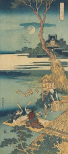 Tryck från serien "A True Mirror of Chinese and Japanese Poems av Katsushika Hokusai