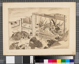Scener från kriget mellan Japan och Korea, slutet av 1700-talet - första hälften av 1800-talet (tusch och lavering på papper) av Katsushika Hokusai