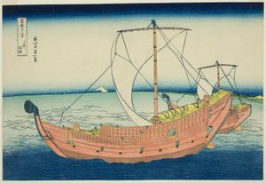 Sea Lane Off Kazusa Province (Kazusa no kairo), från serien "Thirty-six Views of Mount Fuji (Fugaku sanjurokkei)" av Katsushika Hokusai
