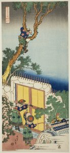 Sei Shonagon, från serien "A True Mirror of Japanese and Chinese Poems (Shiika shashin kyo)" av Katsushika Hokusai