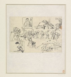 Skisser av Shishi av Katsushika Hokusai
