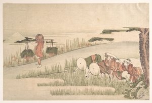 Våren på risfälten av Katsushika Hokusai