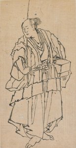 Stående figur av en man, sent 1700-tidigt 1800-tal. av Katsushika Hokusai