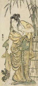 Skådespelaren Ichikawa Komazo as a Woman with Disheveled Hair, ca 1791 av Katsushika Hokusai