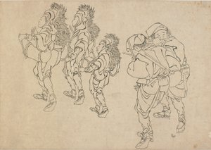 Lejondansen, sent 1700-tidigt 1800-tal. av Katsushika Hokusai