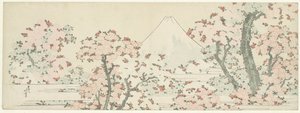 Mount Fuji med körsbärsträd i blom av Katsushika Hokusai