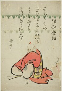 Poeten Sojo Henjo, från serien Six Immortal Poets (Rokkasen) av Katsushika Hokusai
