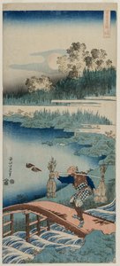 The Rush Gatherer, från serien A True Mirror of Chinese and Japanese Poetry, 1834-1835. av Katsushika Hokusai