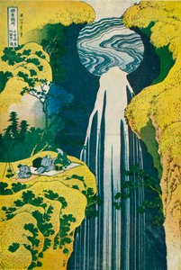 Vattenfallet i Amida bakom Kiso Road, c1832. 1925 av Katsushika Hokusai