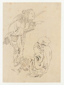 Två jägare, Edo-period, 1800-talet. av Katsushika Hokusai