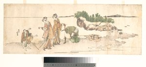 Kvinnor i ett landskap av Katsushika Hokusai