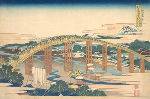 Yahagi B Resonemang Vid Okazaki Sound Urbanitet Urbanitet Okazaki Yahagis sida, från Te. . . , mygga. 1830. av Katsushika Hokusai