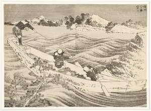 Yatsugatake i Shinano-provinsen, 1834-35 (träsnitt) av Katsushika Hokusai