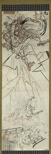 Lightning God, en av sex skisser av Kawanabe Kyosai