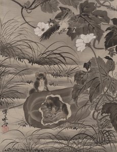 Möss i en melon, ca. 1887. av Kawanabe Kyosai