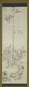 Monkey Trainer, en av sex skisser av Kawanabe Kyosai